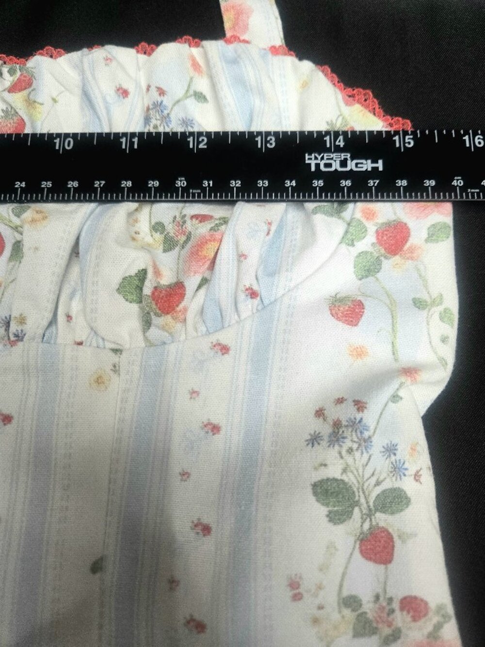 Cider Halter Dress Large Strawberry Floral Coquette Cottagecore Milkmaid - Picture 8 of 12